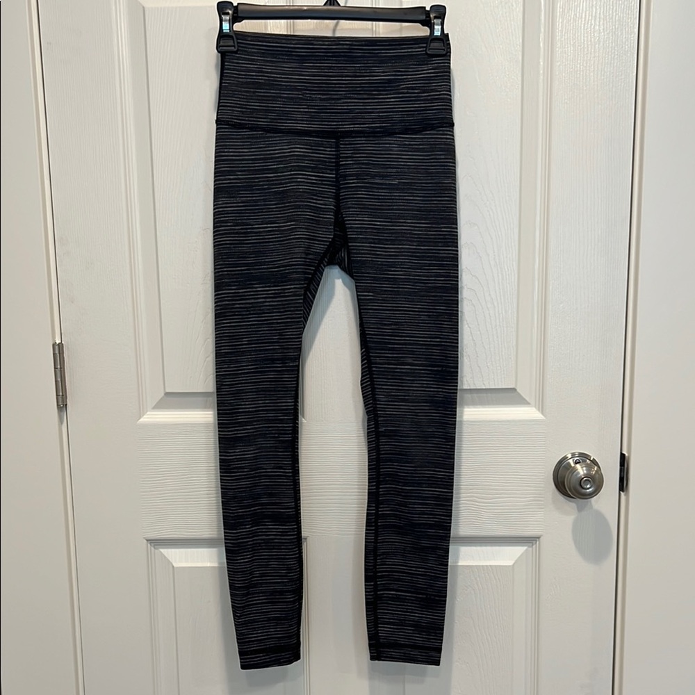 lululemon athletica Black Striped Leggings